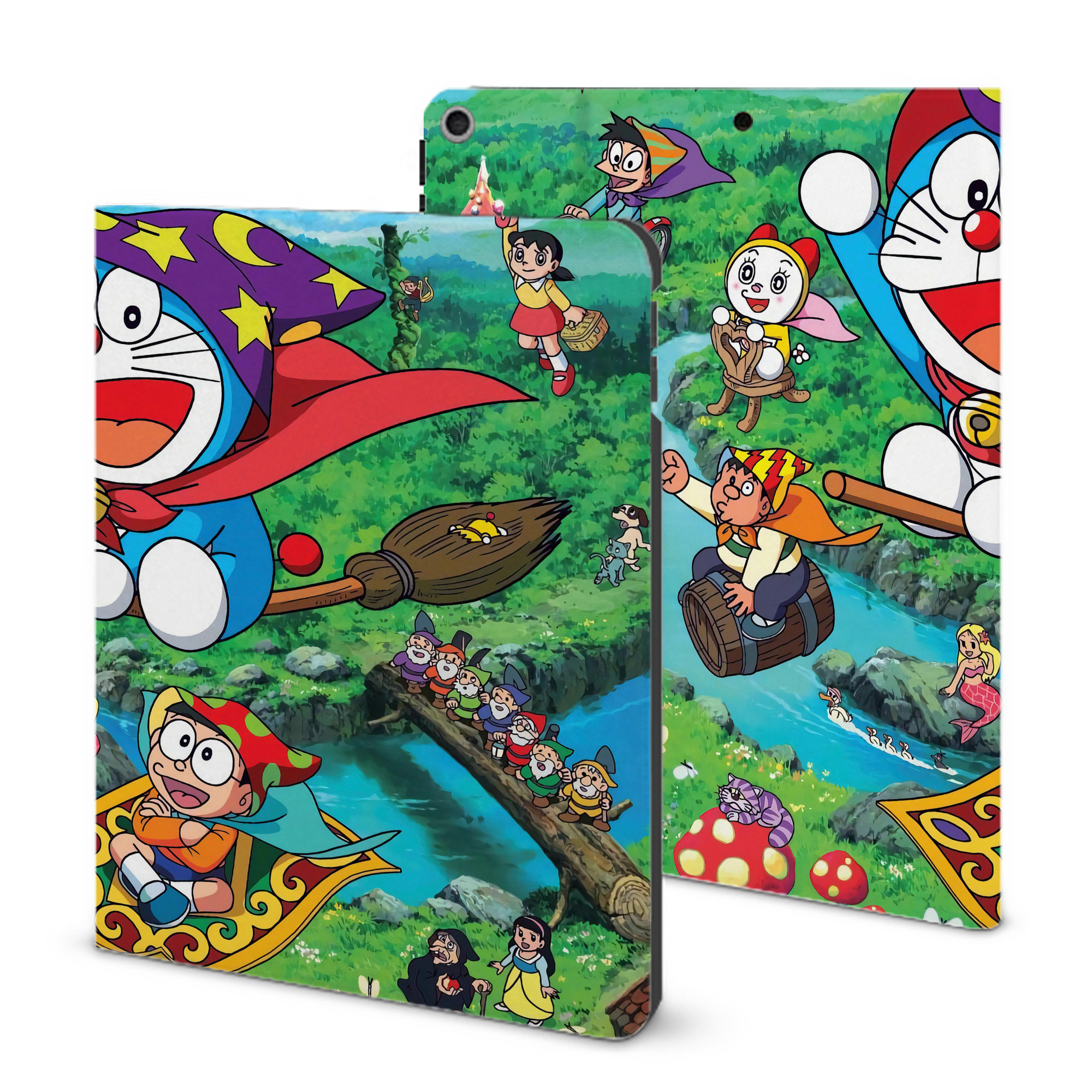 （画像用） ドラえもん Doraemon IPad ケース ブック型 PUレザー TPU 耐衝撃 軽量 薄型 ペン収納なし 全面保護 IPad 各モデル対応